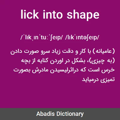 معنی lick into shape